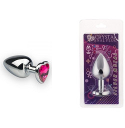 Анальная пробка, Silver Heart Pink-Rhodolite, M