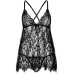 Пеньюар Leg Avenue Floral lace babydoll & string Black S