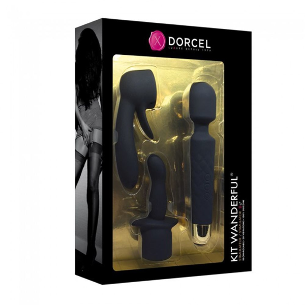 Минивибромассажер Dorcel Kit Wanderful с насадками