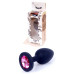 Силиконовая анальная пробка Boss Series - Jewellery Black Silicon PLUG Medium Pink M