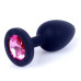Силиконовая анальная пробка Boss Series - Jewellery Black Silicon PLUG Medium Pink M