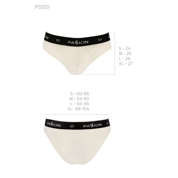 Трусики с широкой резинкой и кружевом Passion PS001 PANTIES ecru, размер M