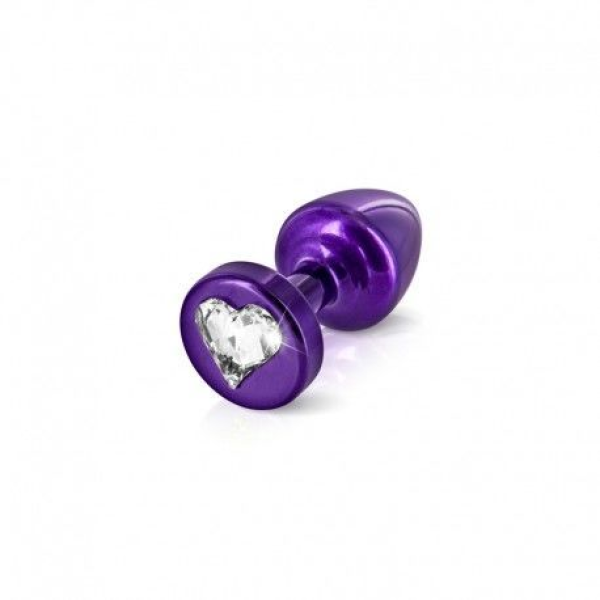 Анальная пробка Diogol Anni R Heart Purple с кристаллом Swarovsky