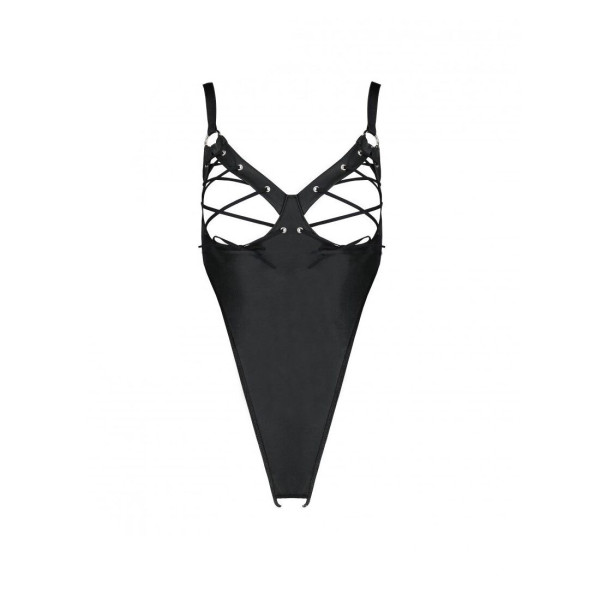 Боди из экокожи Celine Body black L/XL - Passion: с доступом, открытый