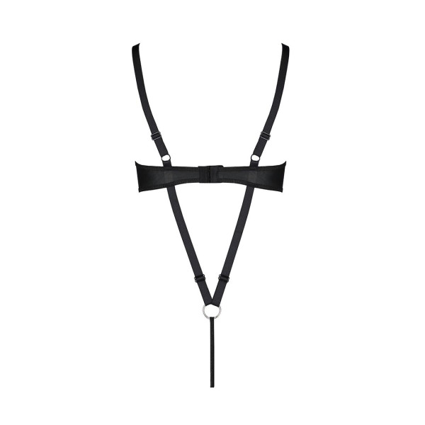 Боди из экокожи Celine Body black L/XL - Passion: с доступом, открытый