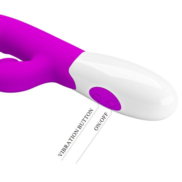 Вибромассажер серии Pretty Love - CERBERUS RABBIT VIBRATOR, 20.6 см