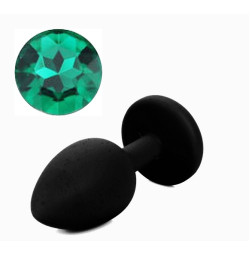 Силиконовая анальная пробка с кристаллом Silicon Black 06, размер S