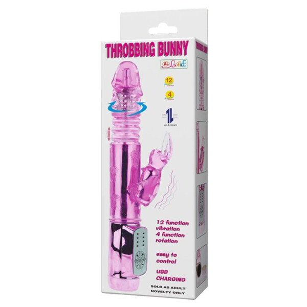 Вибратор с стимулятором клитора Throbbing Bunny