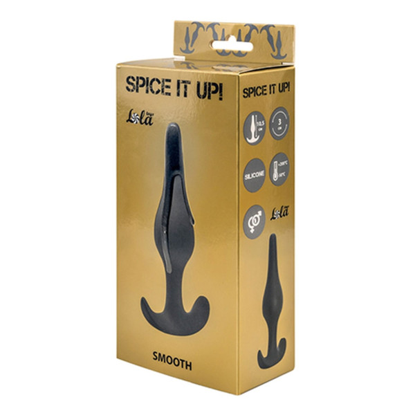 Анальный плаг Spice it up Smooth, темно-серый, 10.5 см