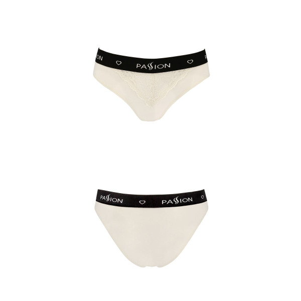 Трусики с широкой резинкой и кружевом Passion PS001 PANTIES ecru, размер L