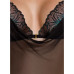 Сетчатое боди с кружевным лифом Passion DELIENA BODY XXL/XXXL black
