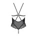 Сетчатое боди с кружевным лифом Passion DELIENA BODY XXL/XXXL black