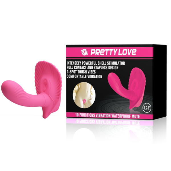 Вибробабочка с стимулятором клитора PRETTY LOVE - Powerful Shell Stimulator 