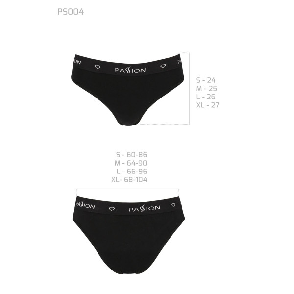 Трусики-слипы из хлопка с эластаном Passion PS004 PANTIES black, размер M
