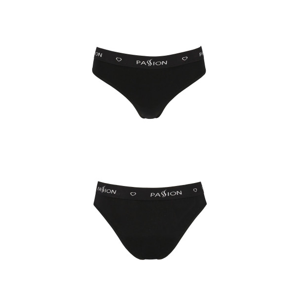 Трусики-слипы из хлопка с эластаном Passion PS004 PANTIES black, размер M