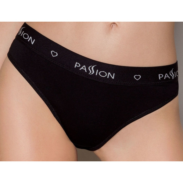 Трусики-слипы из хлопка с эластаном Passion PS004 PANTIES black, размер M