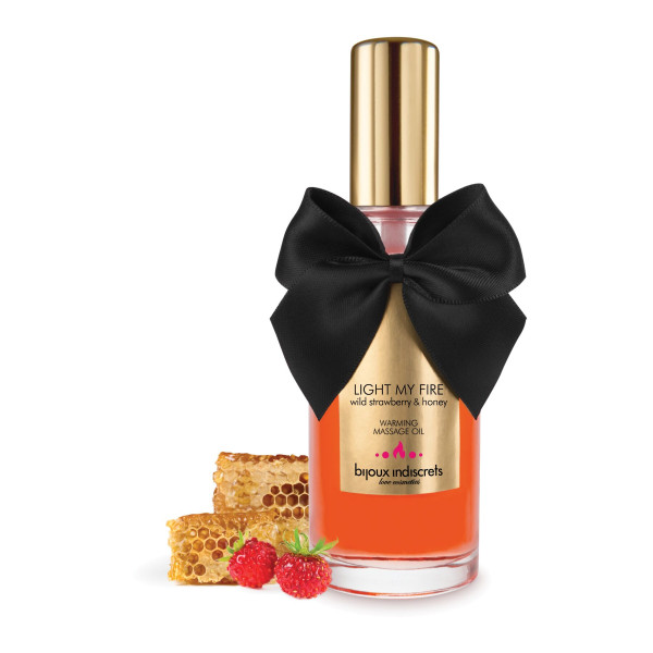 Разогревающее масло Bijoux Indiscrets Light my Fire ? Wild Strawberry&Honey, 100 мл