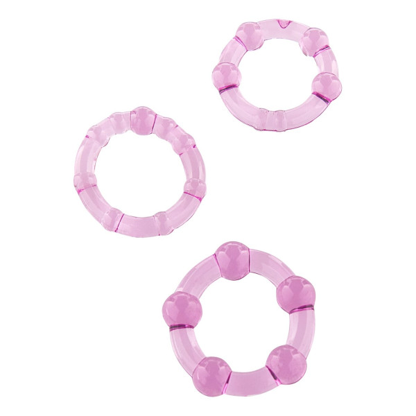 Набор из 3 шт эрекционных колец STAY HARD - Three Rings Purple