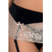 Комплект белья LOTUS SET black XXL/XXXL: стринги, лиф, юбка-пояс для чулок