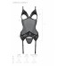 Корсет Passion Christa Corset black: с подвязками и ажурным лифом, стринги в комплекте, размер XXL/XXXL