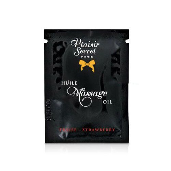 Пробник массажного масла Plaisirs Secrets Strawberry, 3 мл