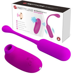 Комплект из виброяйца и вакуумного стимулятора Pretty Love CURUPIRA Multifunctional 2 in 1