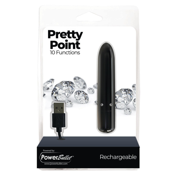 Вибропуля PowerBullet - Pretty Point Rechargeable Black