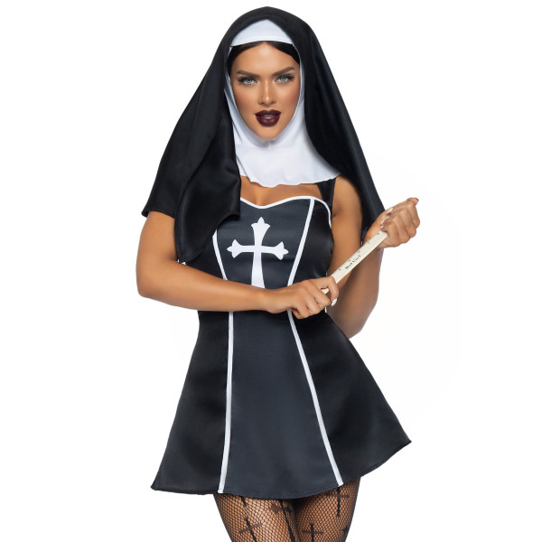 Костюм монашки Leg Avenue Naughty Nun L, платье, головной убор