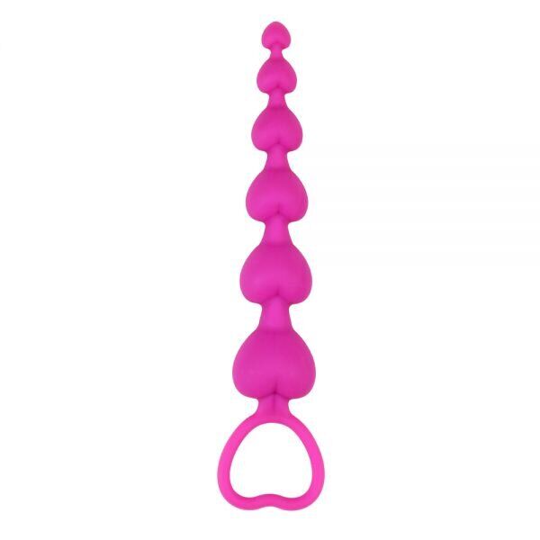 Анальная цепочка Chica Heart Booty Beads - Pink, 19 см