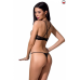 Комплект белья QUENTRIS BIKINI black XXL/XXXL, стринги и полуоткрытый лиф