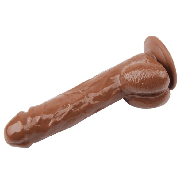 Реалистичный вибратор на присоске GHISA JEFF STRYKER 8.9" Vibrating Dildo - Brown