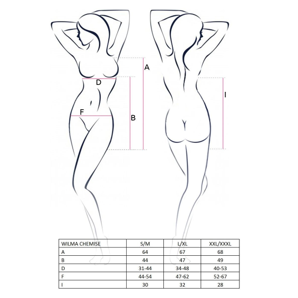Сорочка приталенная с чашечками WILMA CHEMISE white XXL/XXXL - трусики