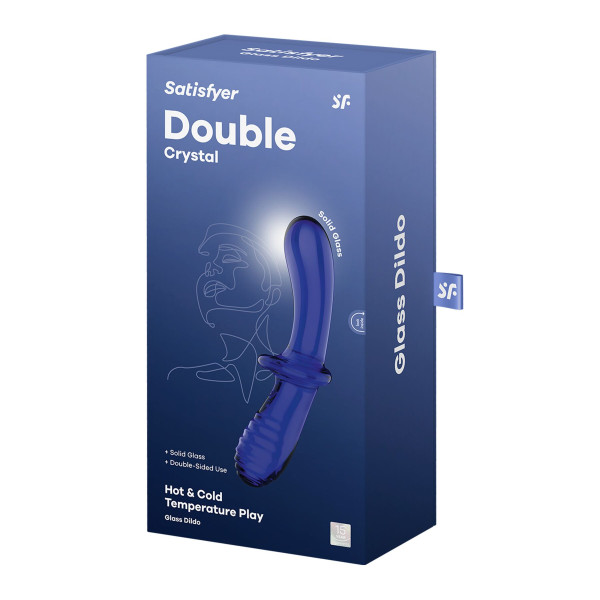 Стеклянный дилдо Satisfyer Double Crystal (light blue)