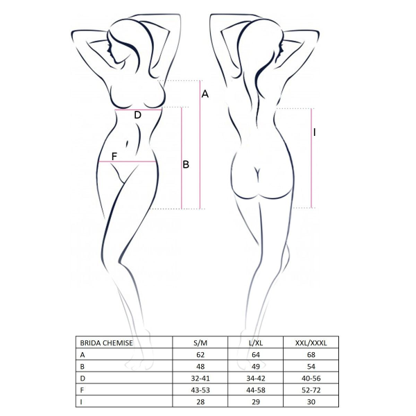 Сорочка приталенная с чашечками BRIDA CHEMISE red XXL/XXXL, трусики