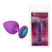 Силиконовая анальная пробка с кристаллом Purple Silicone Emerald, размер M