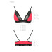 Эластичный топ с кружевом Passion PS001 TOP red-black, размер S