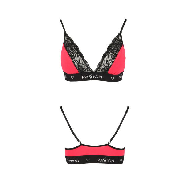 Эластичный топ с кружевом Passion PS001 TOP red-black, размер S