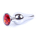 Анальная пробка Boss Series - Jewellery Silver BUTT PLUG Red