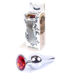 Анальная пробка Boss Series - Jewellery Silver BUTT PLUG Red