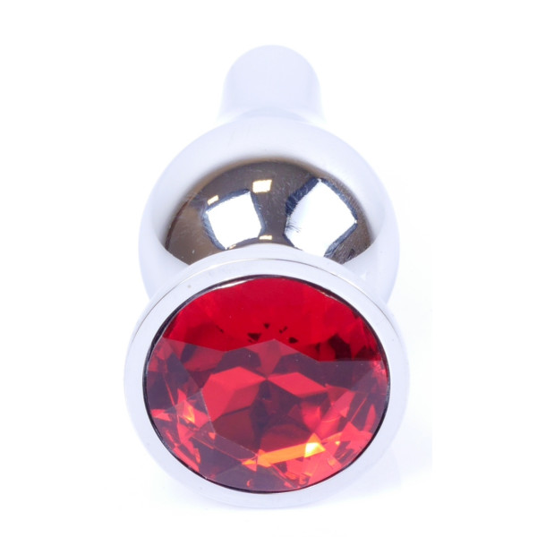 Анальная пробка Boss Series - Jewellery Silver BUTT PLUG Red