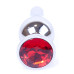 Анальная пробка Boss Series - Jewellery Silver BUTT PLUG Red