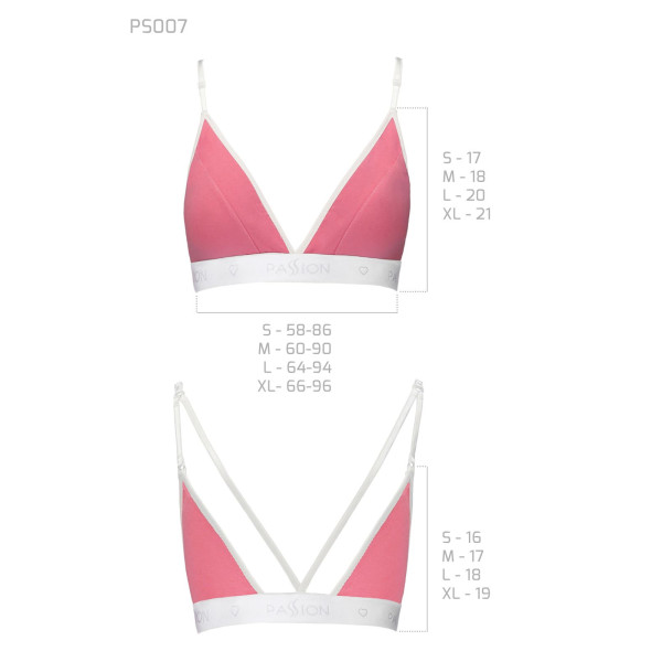 Спортивный топ с двойными бретелями Passion PS007 TOP pink, размер S
