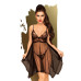 Бэби-долл с ажурным браллетом и ассиметричным подолом Penthouse - Naughty Doll Black размер L/XL