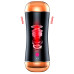 Мастурбатор с двумя входами FOXSHOW Vibrating Masturbation Cup USB 10 function + Interactive Function Black