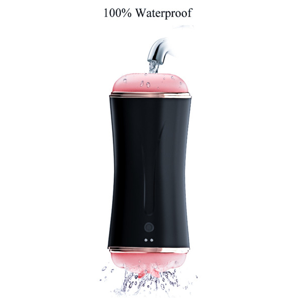 Мастурбатор с двумя входами FOXSHOW Vibrating Masturbation Cup USB 10 function + Interactive Function Black