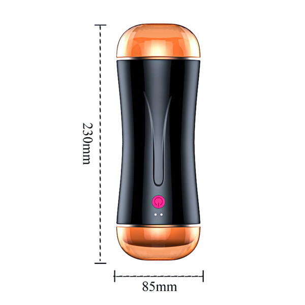 Мастурбатор с двумя входами FOXSHOW Vibrating Masturbation Cup USB 10 function + Interactive Function Black