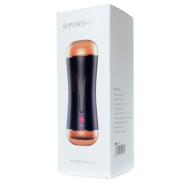 Мастурбатор с двумя входами FOXSHOW Vibrating Masturbation Cup USB 10 function + Interactive Function Black