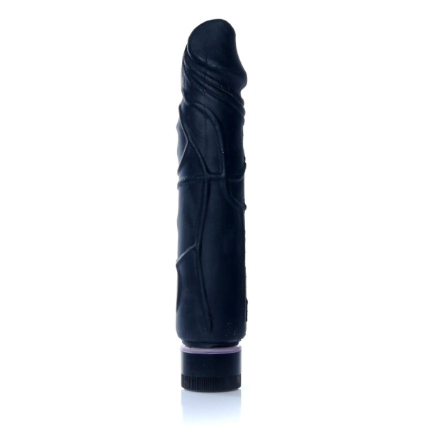 Вибратор Boss Series - Real Skin Black, длина 22 см, диаметр 4 см