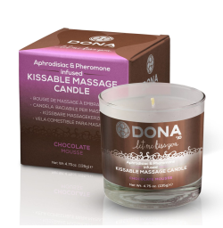 Массажная свеча DONA Kissable Massage Candle Chocolate Mousse 