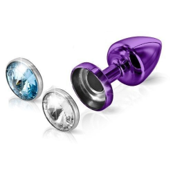 Анальная пробка Diogol Anni Magnet Purple со сменными стразами на магните